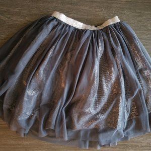 Girls grey/black metallic/tulle skirt, Joe Fresh, size 6